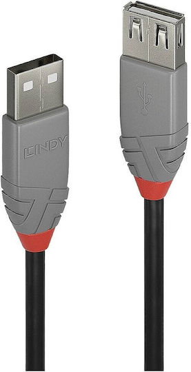 Lindy USB 2.0 Cable USB-A male - USB-A female Μαύρο 1m 36702
