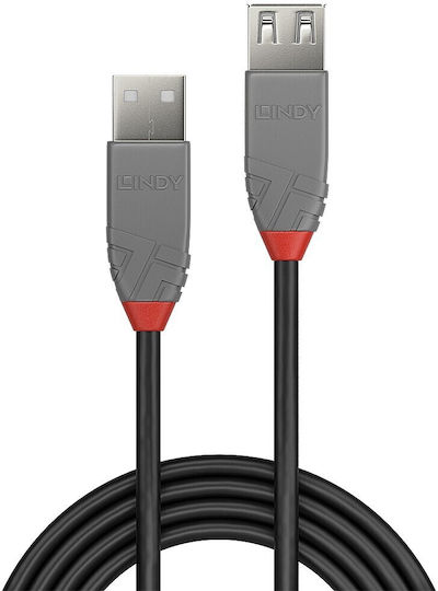 Lindy USB 2.0 Cable USB-A male - USB-A female Μαύρο 1m 36702 - Image 3