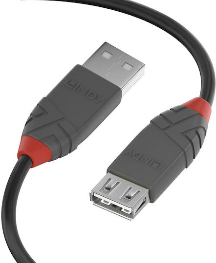 Lindy USB 2.0 Cable USB-A male - USB-A female Μαύρο 1m 36702 - Image 2