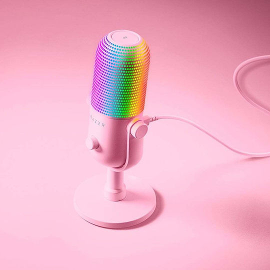 Razer Seiren V3 Chroma Δυναμικό Μικρόφωνο USB Επιτραπέζιο για Φωνητικά σε Ροζ Χρώμα - Image 7