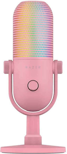 Razer Seiren V3 Chroma Δυναμικό Μικρόφωνο USB Επιτραπέζιο για Φωνητικά σε Ροζ Χρώμα