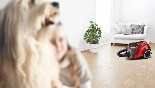 Bosch BGC41PET Ηλεκτρική Σκούπα 750W με Κάδο 2.4lt Κόκκινη - Image 3
