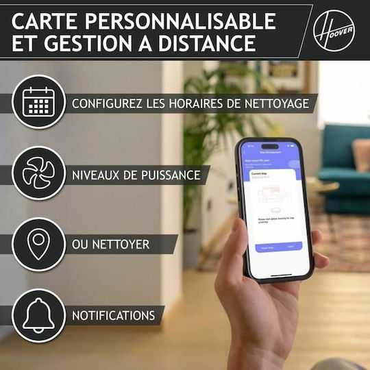 Hoover HG410D 011 Σκούπα Ρομπότ με Χαρτογράφηση και Wi-Fi Μαύρη - Image 6