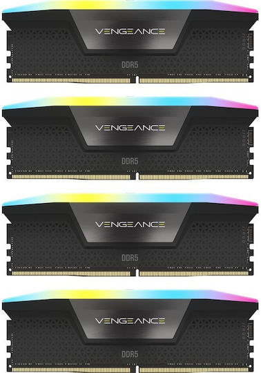 Corsair Vengeance RGB XMP DDR5 128GB RAM με 4x32GB Modules και Ταχύτητα 5600 για Desktop CMH128GX5M4B5600C40 - Image 2