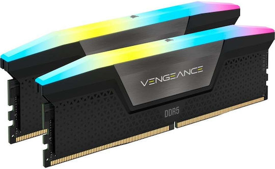 Corsair Vengeance RGB DDR5 96GB RAM με 2x48GB Modules και Ταχύτητα 6600 για Desktop CMH96GX5M2B6600C32
