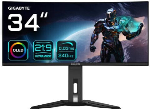 Gigabyte MO34WQC2 Ultrawide QD-OLED HDR Curved Gaming Monitor 34" 3440x1400 240Hz με Χρόνο Απόκρισης 0.03ms GTG - Image 6
