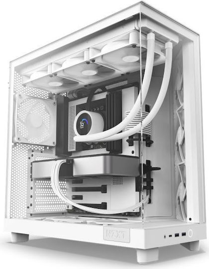 NZXT H6 Flow Gaming Midi Tower Κουτί Υπολογιστή με Πλαϊνό Παράθυρο Λευκό - Image 9