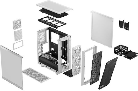Fractal Design Meshify 2 Midi Tower Κουτί Υπολογιστή με Πλαϊνό Παράθυρο και RGB Φωτισμό White TG Clear Tint - Image 9