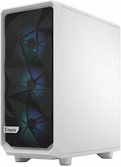 Fractal Design Meshify 2 Midi Tower Κουτί Υπολογιστή με Πλαϊνό Παράθυρο και RGB Φωτισμό White TG Clear Tint - Image 6