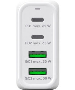 Alternative view of Goobay Φορτιστής Χωρίς Καλώδιο με 2 Θύρες USB-A και 2 Θύρες USB-C 68W Λευκός (64818)
