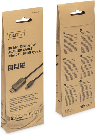 Digitus Cable mini DisplayPort male - HDMI male 1m Μαύρο (DB-340109-010-S) - Image 3
