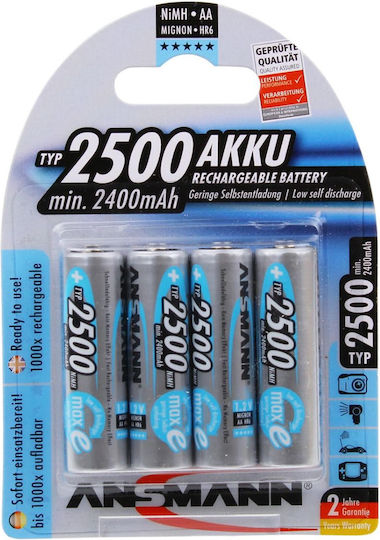 Ansmann Επαναφορτιζόμενες Μπαταρίες AA Ni-MH 2500mAh 1.2V 4τμχ - Image 5