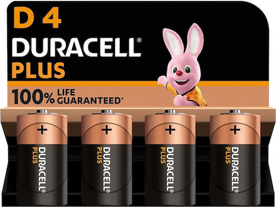 Duracell Plus Αλκαλικές Μπαταρίες D 1.5V 4τμχ