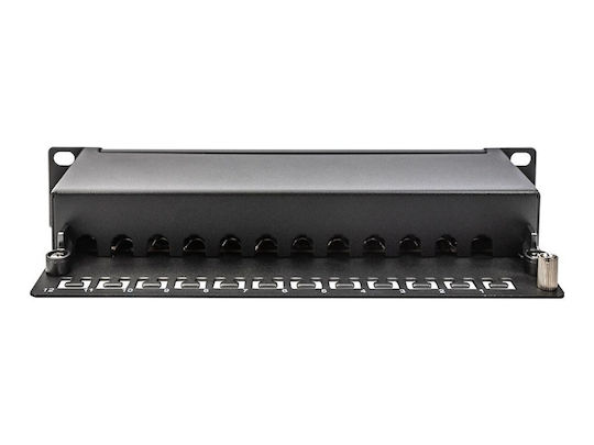 Digitus Patch Panel Shielded για Rack 1U 10" 12 Θυρών Μαύρο DN-91612S-EA - Image 3