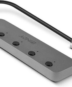 Alternative view of Lindy USB 3.0 Hub 4 Θυρών με σύνδεση USB-A Γκρι (43309)