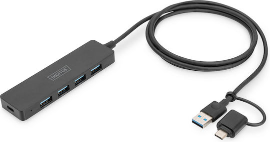 Digitus USB 3.0 Hub 5 Θυρών με σύνδεση USB-A / USB-C (DA-70235) - Image 3