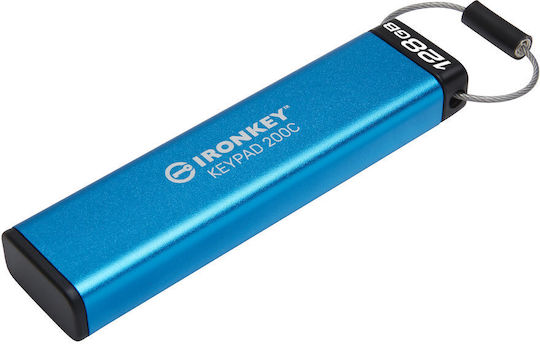 Kingston IronKey Keypad 200C 128GB USB 3.2 Stick με σύνδεση USB-C Μπλε - Image 2