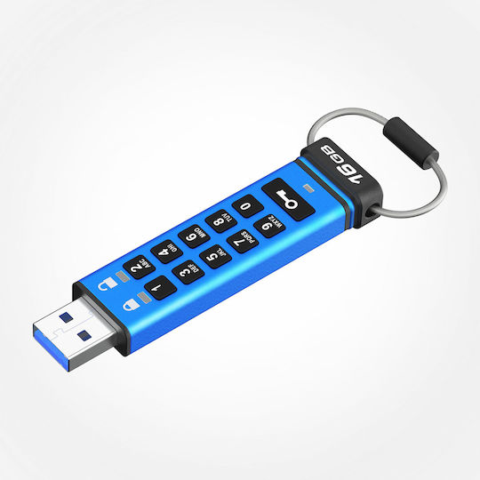 Kingston IronKey Keypad 16GB USB 3.2 Stick Μπλε - Image 4