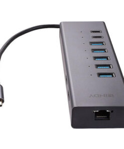 Alternative view of Lindy Dst-mini Duo USB-C / USB-A Docking Station με 4K PD Ethernet και σύνδεση 2 Οθονών Γκρι