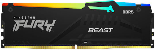 Kingston Fury Beast RGB DDR5 64GB RAM με 2x32GB Modules και Ταχύτητα 6400 για Desktop KF564C32BBEAK2-64 - Image 2