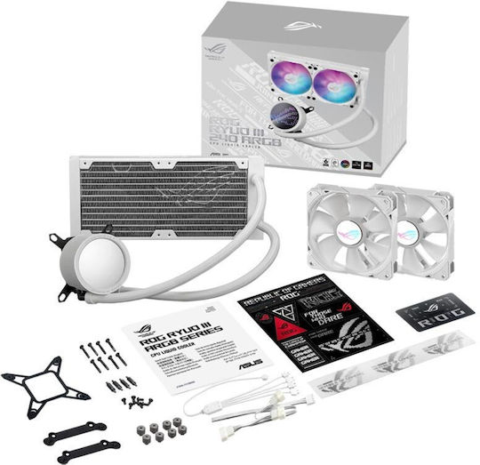 Asus ROG Ryuo III 240 ARGB Υδρόψυξη Επεξεργαστή Διπλού Ανεμιστήρα 120mm για Socket AM4/AM5/1700/1200/115x Λευκή - Image 10