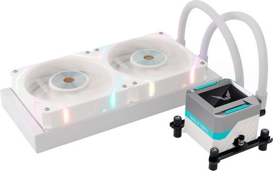 Valkyrie Syn 240 ARGB Υδρόψυξη Επεξεργαστή Διπλού Ανεμιστήρα 120mm για Socket AM4/AM5/1700/1200/115x Λευκή - Image 2