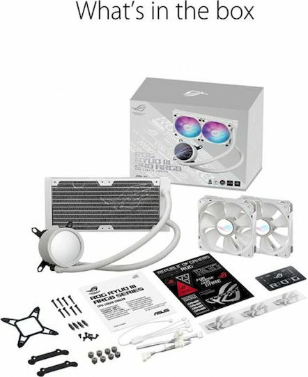 Asus ROG Ryuo III 240 ARGB Υδρόψυξη Επεξεργαστή Διπλού Ανεμιστήρα 120mm για Socket AM4/AM5/1700/1200/115x Λευκή - Image 8