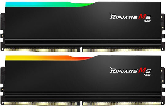 G.Skill Ripjaws M5 RGB DDR5 64GB RAM με 2x32GB Modules και Ταχύτητα 6400 για Desktop F5-6400J3239G32GX2-RM5RK - Image 2