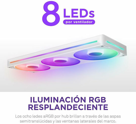 NZXT F360 RGB Core Case Fan με Σύνδεση 4-Pin PWM / 4-pin NZXT RGB Λευκό - Image 3