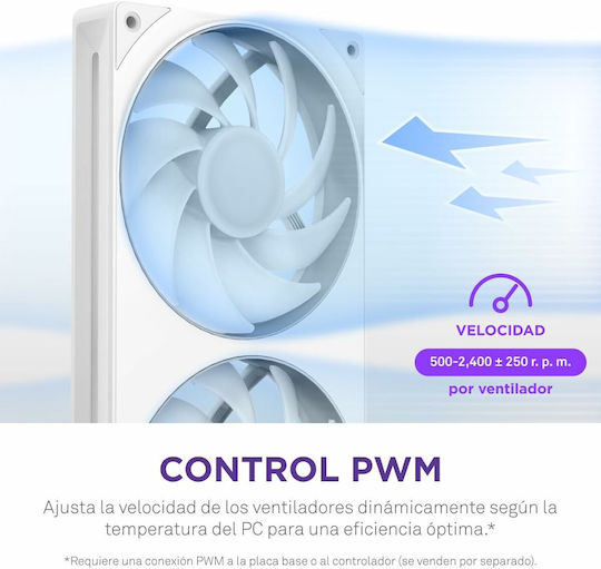 NZXT F360 RGB Core Case Fan με Σύνδεση 4-Pin PWM / 4-pin NZXT RGB Λευκό - Image 4