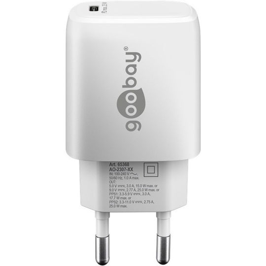 Goobay Φορτιστής Χωρίς Καλώδιο GaN με Θύρα USB-C 25W Power Delivery Λευκός (65368) - Image 2
