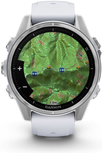 Garmin Fenix 8 Stainless Steel 43mm Αδιάβροχο Smartwatch με Παλμογράφο (Silver with Whitestone Silicone Band) - Image 4