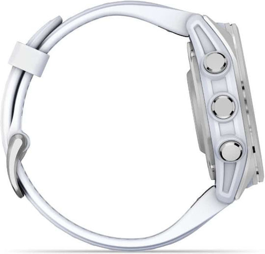 Garmin Fenix 8 Stainless Steel 43mm Αδιάβροχο Smartwatch με Παλμογράφο (Silver with Whitestone Silicone Band) - Image 7