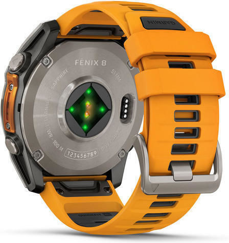 Garmin Fenix 8 Titanium 51mm Αδιάβροχο Smartwatch με Παλμογράφο (Sapphire, Titanium With Spark Orange/Graphite Silicone Band) - Image 3