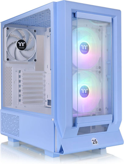 Thermaltake Ceres 350 MX Gaming Midi Tower Κουτί Υπολογιστή με Πλαϊνό Παράθυρο και RGB Φωτισμό Hydrangea Blue
