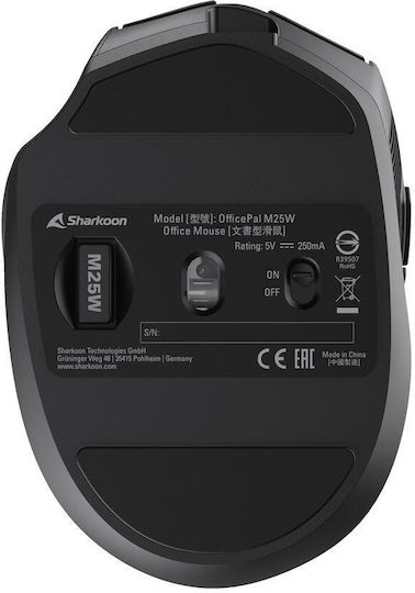 Sharkoon OfficePal M25W Ασύρματο Ποντίκι Μαύρο - Image 8