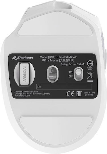 Sharkoon OfficePal M25W Ασύρματο Ποντίκι Λευκό - Image 8