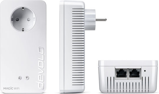 Devolo Magic 2 WiFi Next Multiroom Kit (DE) Powerline Τριπλό για Ασύρματη Σύνδεση Wi‑Fi 5 με Passthrough Πρίζα και 2 Θύρες Gigabit Ethernet - Image 2