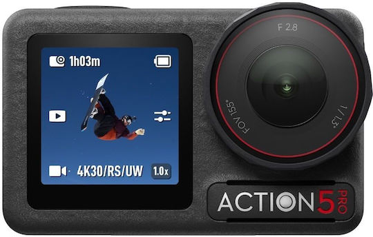DJI Osmo Action 5 Pro Action Camera 4K Ultra HD Υποβρύχια Standard Combo με Οθόνη Αφής 2.5" και Wi-Fi Μαύρη