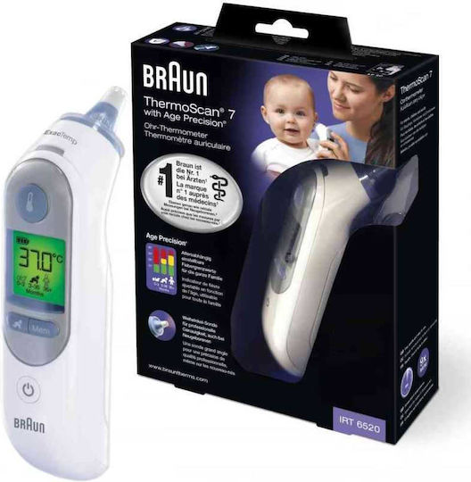 Braun Thermoscan 7 Ψηφιακό Θερμόμετρο Αυτιού με Υπέρυθρες Κατάλληλο για Μωρά