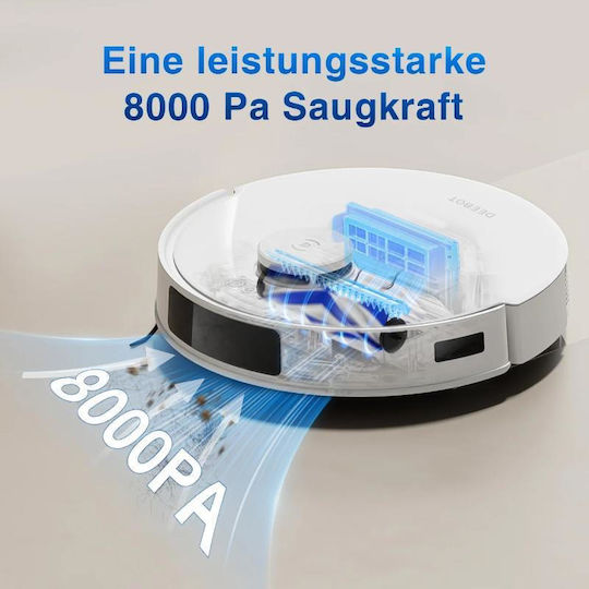 Ecovacs Deebot N20 Σκούπα Ρομπότ για Σκούπισμα & Σφουγγάρισμα με Χαρτογράφηση και Wi-Fi Λευκή - Image 7