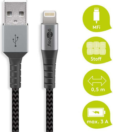 Goobay Braided USB to Lightning Cable Γκρι 2m (49269) - Image 3