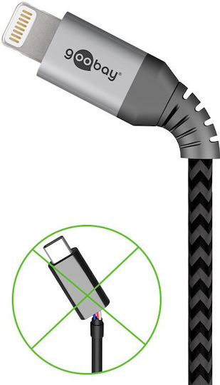 Goobay Braided USB to Lightning Cable Γκρι 2m (49269) - Image 2