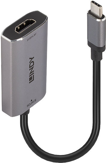 Lindy Μετατροπέας USB-C male σε HDMI female Γκρι 1τμχ 43327 - Image 3