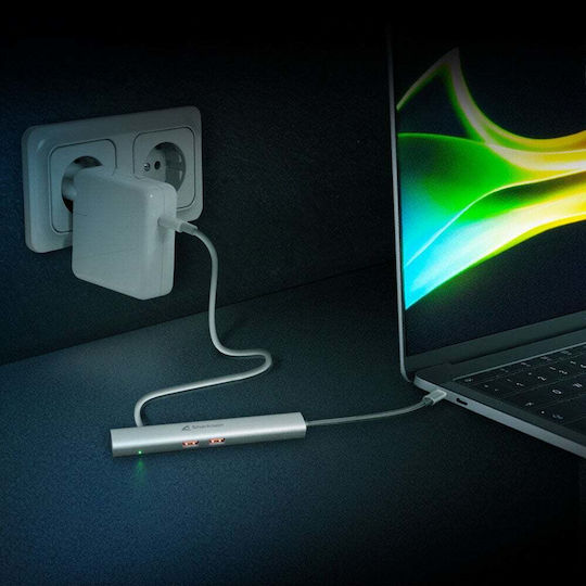 Sharkoon Combo Adapter USB-C Docking Station με HDMI 4K PD Ethernet Γκρι - Image 7
