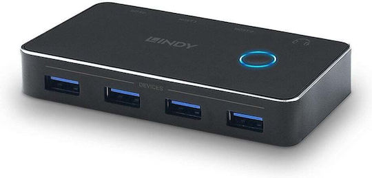 Lindy USB 3.0 Hub 4 Θυρών με σύνδεση USB-A Πράσινο 43387 - Image 3