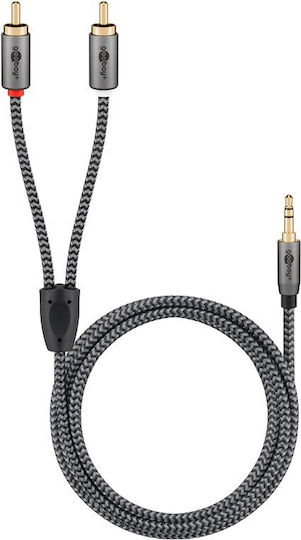 Goobay Καλώδιο 3.5mm male - 2x RCA male Γκρι 1m (65285) - Image 3