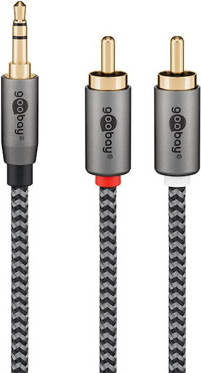 Goobay Καλώδιο 3.5mm male - 2x RCA male Γκρι 1m (65285) - Image 5