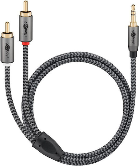 Goobay Καλώδιο 3.5mm male - 2x RCA male Μαύρο 2m (65288) - Image 4