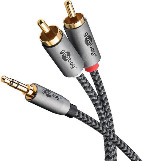 Goobay Καλώδιο 3.5mm male - 2x RCA male Μαύρο 2m (65288) - Image 3